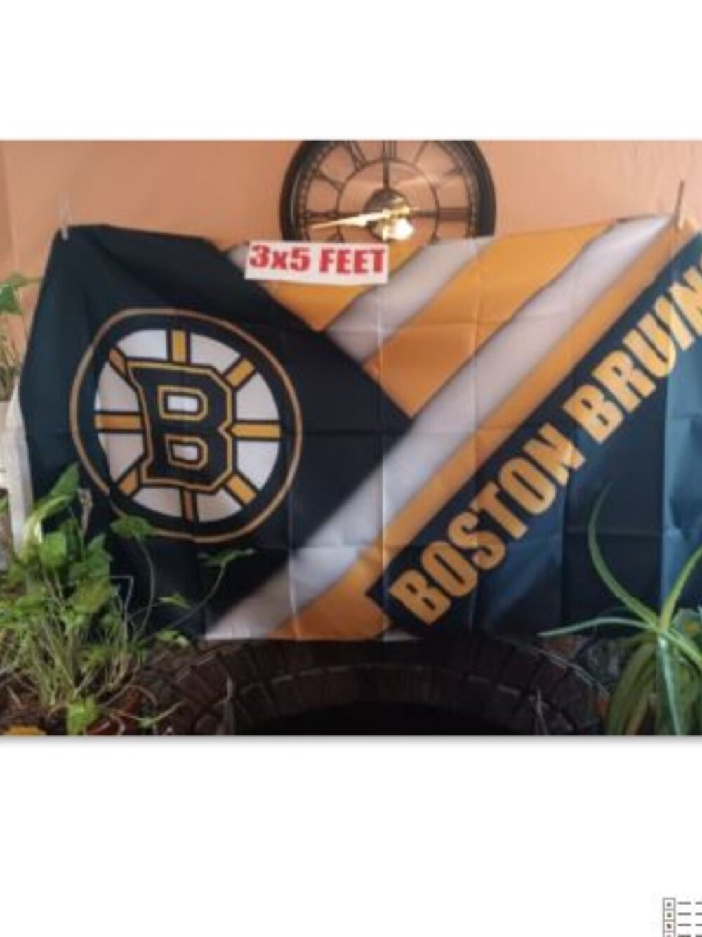 Boston Bruins Diagonal NHL 3X5 Feet Flag Banner Pole or Wall Decor